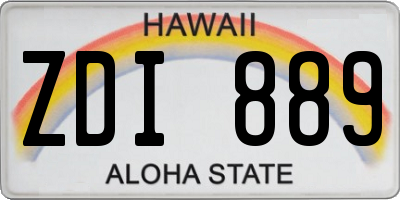 HI license plate ZDI889