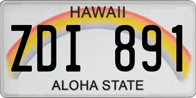 HI license plate ZDI891