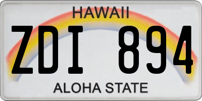 HI license plate ZDI894