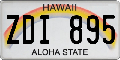 HI license plate ZDI895