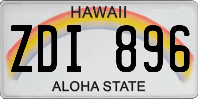 HI license plate ZDI896