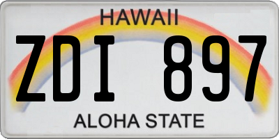 HI license plate ZDI897