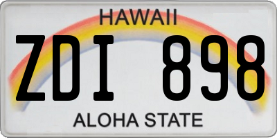 HI license plate ZDI898