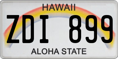 HI license plate ZDI899