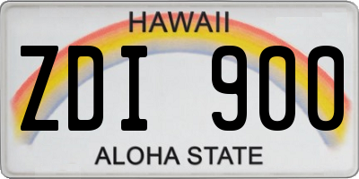 HI license plate ZDI900