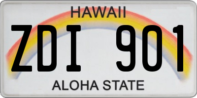 HI license plate ZDI901