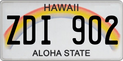 HI license plate ZDI902