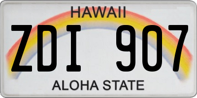 HI license plate ZDI907