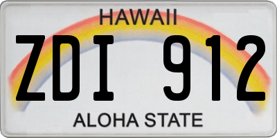 HI license plate ZDI912