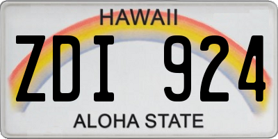 HI license plate ZDI924
