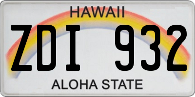 HI license plate ZDI932
