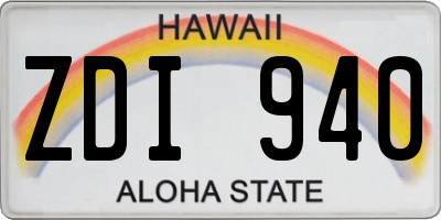 HI license plate ZDI940