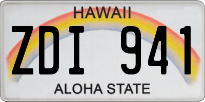 HI license plate ZDI941