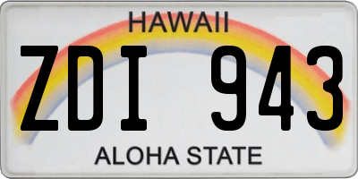 HI license plate ZDI943