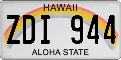 HI license plate ZDI944