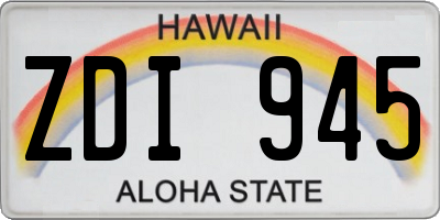 HI license plate ZDI945
