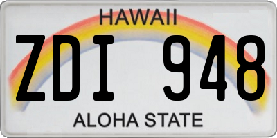 HI license plate ZDI948