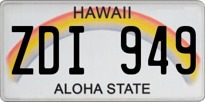 HI license plate ZDI949