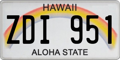 HI license plate ZDI951