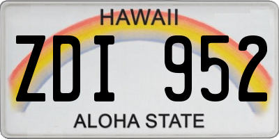 HI license plate ZDI952