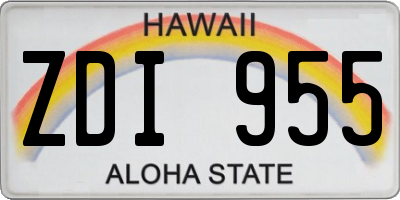 HI license plate ZDI955