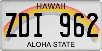 HI license plate ZDI962