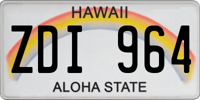 HI license plate ZDI964