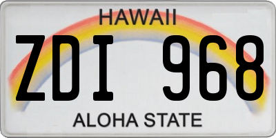 HI license plate ZDI968