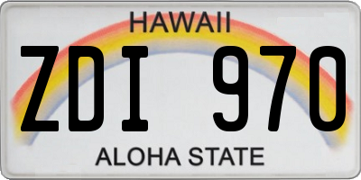 HI license plate ZDI970