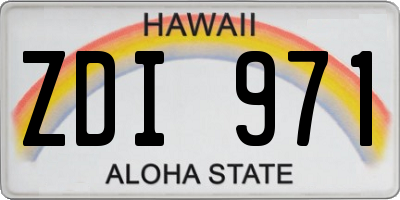 HI license plate ZDI971