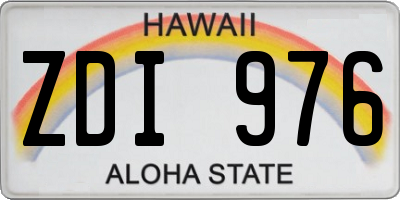 HI license plate ZDI976
