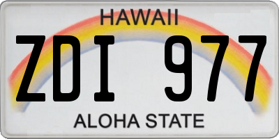 HI license plate ZDI977