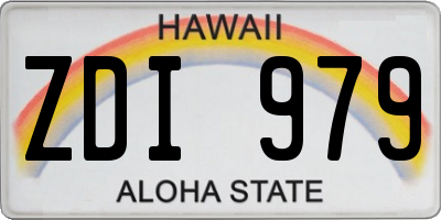 HI license plate ZDI979