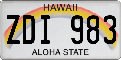 HI license plate ZDI983