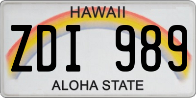 HI license plate ZDI989