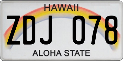 HI license plate ZDJ078