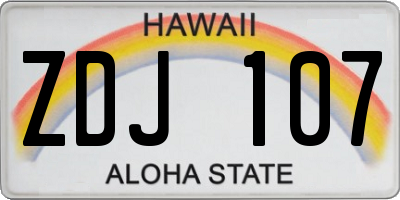 HI license plate ZDJ107