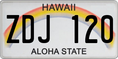 HI license plate ZDJ120