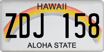 HI license plate ZDJ158