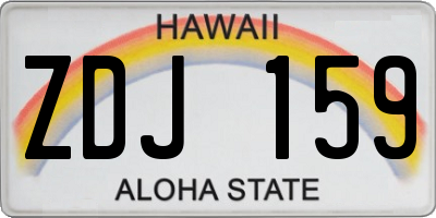 HI license plate ZDJ159