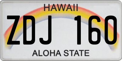 HI license plate ZDJ160