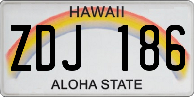 HI license plate ZDJ186