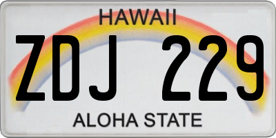 HI license plate ZDJ229