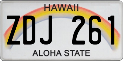 HI license plate ZDJ261