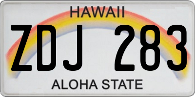 HI license plate ZDJ283
