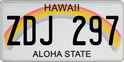 HI license plate ZDJ297