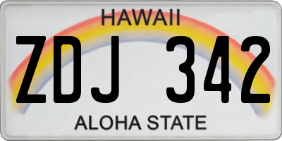 HI license plate ZDJ342