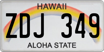 HI license plate ZDJ349