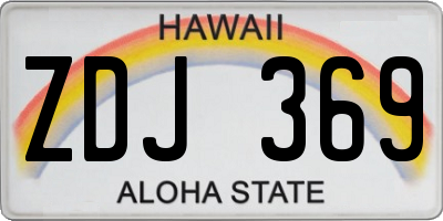 HI license plate ZDJ369