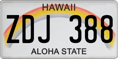 HI license plate ZDJ388